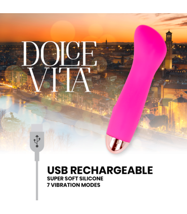 DOLCE VITA VIBRADOR RECARGABLE ONE ROSA 7 VELOCIDADES