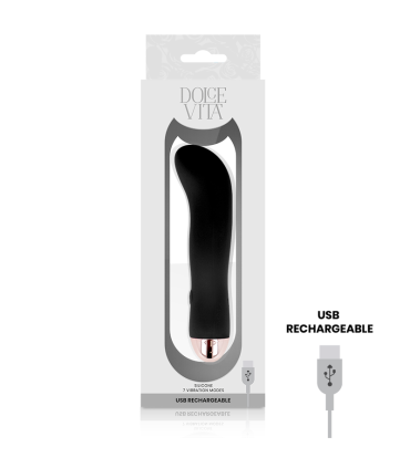 DOLCE VITA VIBRADOR RECARGABLE TWO NEGRO 7 VELOCIDADES