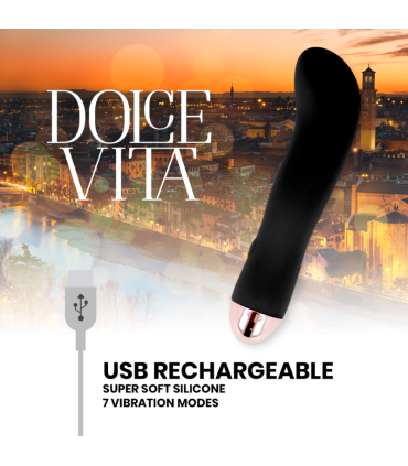 DOLCE VITA VIBRADOR RECARGABLE TWO NEGRO 7 VELOCIDADES
