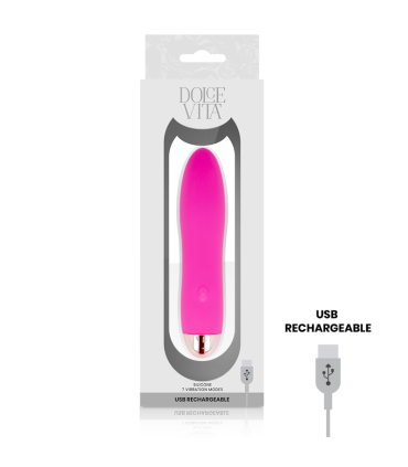 DOLCE VITA VIBRADOR RECARGABLE FOUR ROSA 7 VELOCIDADES