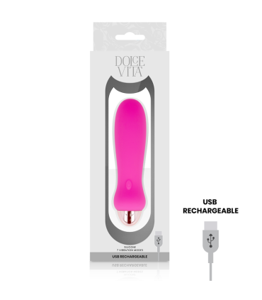 DOLCE VITA VIBRADOR RECARGABLE FIVE ROSA 7 VELOCIDADES
