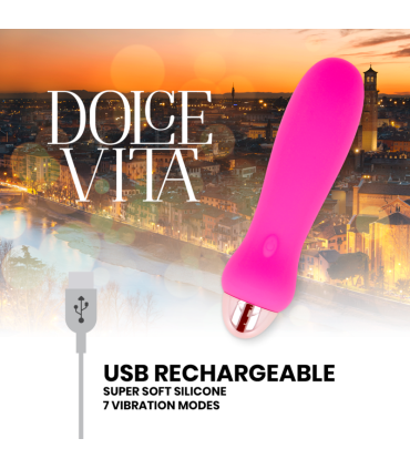 DOLCE VITA VIBRADOR RECARGABLE FIVE ROSA 7 VELOCIDADES