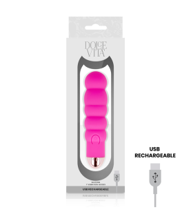DOLCE VITA VIBRADOR RECARGABLE SIX ROSA 7 VELOCIDADES