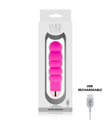 DOLCE VITA VIBRADOR RECARGABLE SIX ROSA 7 VELOCIDADES