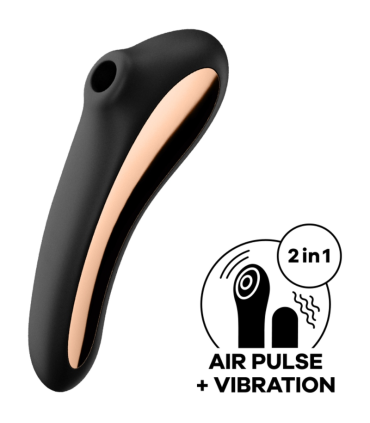 SATISFYER DUAL KISS ESTIMULADOR CLITORIS NEGRO