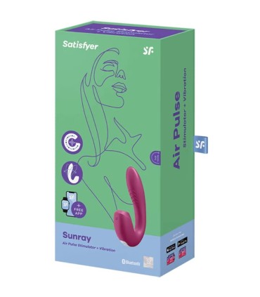 SATISFYER SUNRAY ESTIMULADOR Y VIBRADOR APP ROJO