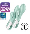 SATISFYER - AIR PUMP BUNNY 5+ VIBRADOR RABBIT INFLABLE APP VERDE