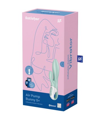 SATISFYER AIR PUMP BUNNY 5 VIBRADOR RABBIT INFLABLE APP VERDE