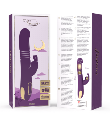 TREASURE BASTIAN RABBIT UP DOWN ROTATOR VIBRATOR COMPATIBLE CON WATCHME WIRELESS TECHNOLOGY