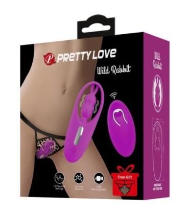 PRETTY LOVE WILD RABBIT ESTIMULADOR PARA BRAGUITA CON CONTROL REMOTO LILA