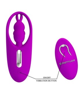 PRETTY LOVE WILD RABBIT ESTIMULADOR PARA BRAGUITA CON CONTROL REMOTO LILA