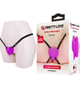 PRETTY LOVE MASAJEADOR DE CLITORIS HEARTBEAT 10 MODOS DE VIBRACION MORADO