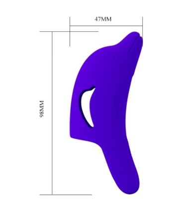 PRETTY LOVE DELPHINI PODEROSO ESTIMULADOR DE DEDO AZUL OSCURO