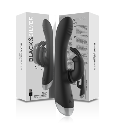 BLACKSILVER DJ ADAM ESTIMULADOR RABBIT SILICONA RECARGABLE NEGRO