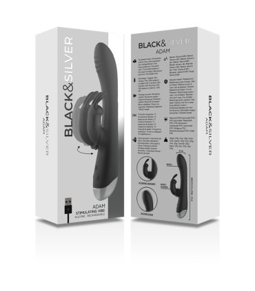 BLACKSILVER DJ ADAM ESTIMULADOR RABBIT SILICONA RECARGABLE NEGRO