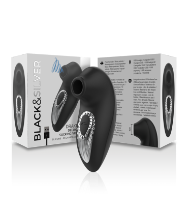 BLACKSILVER DRAKE DELUXE SUCKING VIBE SILICONA RECARGABLE NEGRO