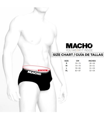 MACHO MS24R CALZONCILLO BRIEF DARK ROJO XL