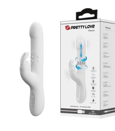 PRETTY LOVE REESE VIBRADOR CON ROTACION PLATEADO