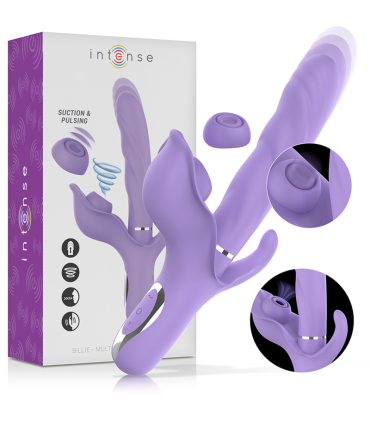 INTENSE BILLIE VIBRADOR MULTIFUNCION RECARGABLE SUCCIONADOR CON PULSADOR MORADO