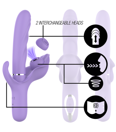 INTENSE BILLIE VIBRADOR MULTIFUNCION RECARGABLE SUCCIONADOR CON PULSADOR MORADO