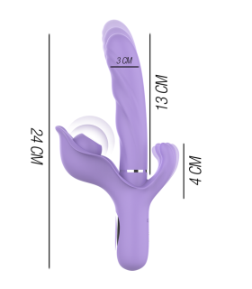 INTENSE BILLIE VIBRADOR MULTIFUNCION RECARGABLE SUCCIONADOR CON PULSADOR MORADO
