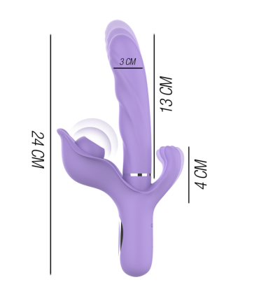 INTENSE BILLIE VIBRADOR MULTIFUNCION RECARGABLE SUCCIONADOR CON PULSADOR MORADO
