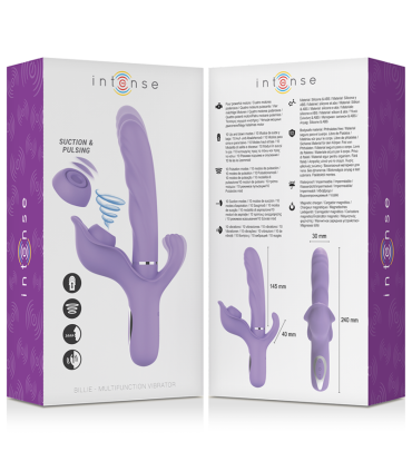 INTENSE BILLIE VIBRADOR MULTIFUNCION RECARGABLE SUCCIONADOR CON PULSADOR MORADO
