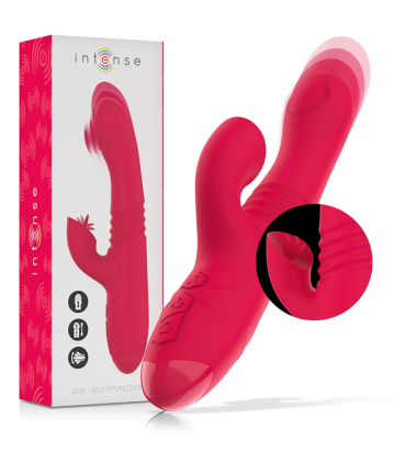 INTENSE DUA VIBRADOR MULTIFUNCION RECARGABLE UP DOWN CON LENGUA ROJO