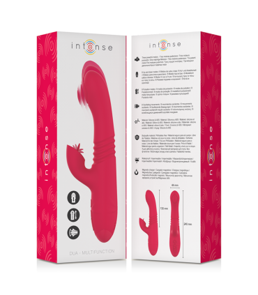 INTENSE DUA VIBRADOR MULTIFUNCION RECARGABLE UP DOWN CON LENGUA ROJO