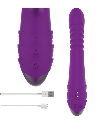INTENSE IGGY VIBRADOR MULTIFUNCION RECARGABLE UP DOWN CON ESTIMULADOR DE CLITORIS MORADO