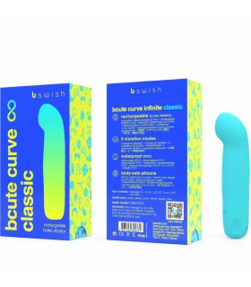 B SWISH BCUTE CURVE INFINITE CLASSIC VIBRADOR RECARGABLE SILICONA AZUL