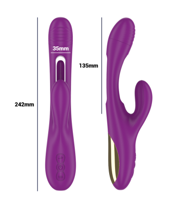 INTENSE APOLO VIBRADOR MULTIFUNCION RECARGABLE 7 VIBRACIONES CON LENGUA OSCILANTE MORADO