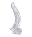 KING COCK - CLEAR PENE REALÍSTICO CURVADO CON TESTÍCULOS 16.5 CM TRANSPARENTE