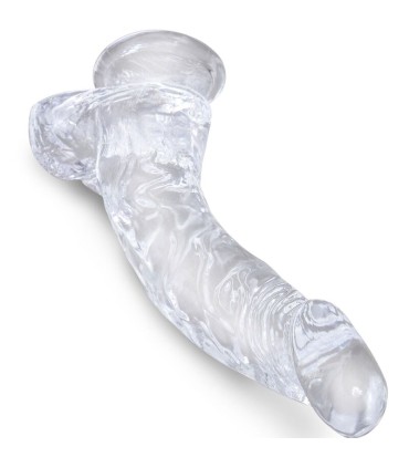 KING COCK CLEAR PENE REALISTICO CURVADO CON TESTICULOS 165 CM TRANSPARENTE