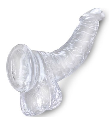 KING COCK CLEAR PENE REALISTICO CURVADO CON TESTICULOS 165 CM TRANSPARENTE