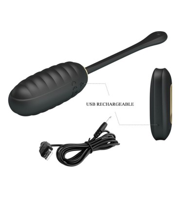 PRETTY LOVE DOREEN HUEVO VIBRADOR DE LUJO RECARGABLE NEGRO CONTROL REMOTO