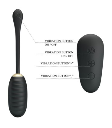 PRETTY LOVE DOREEN HUEVO VIBRADOR DE LUJO RECARGABLE NEGRO CONTROL REMOTO