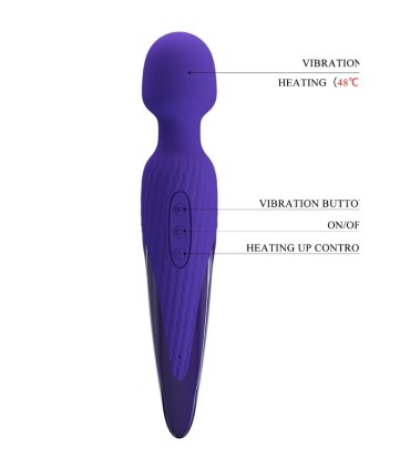 PRETTY LOVE ANTONY YOUTH VIBRADOR WAND EFECTO CALOR VIOLETA