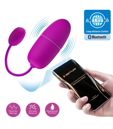 PRETTY LOVE NYMPH HUEVO VIBRADOR CONTROLADO POR APP VIOLETA