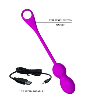 PRETTY LOVE ELVIRA BOLAS VIBRADORAS RECARGABLE MORADO