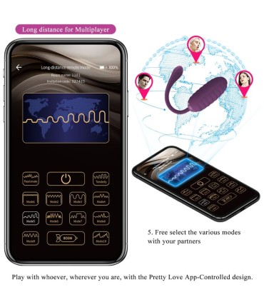 PRETTY LOVE CASPER HUEVO VIBRADOR RECARGABLE MORADO