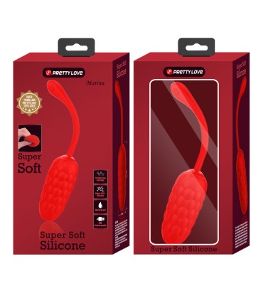 PRETTY LOVE HUEVO VIBRADOR CON TEXTURA MARINA RECARGABLE ROJO