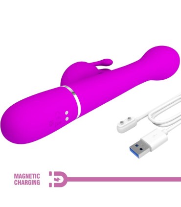 PRETTY LOVE DEJON VIBRADOR RABBIT 3 EN 1 MULTIFUNCION VIOLETA