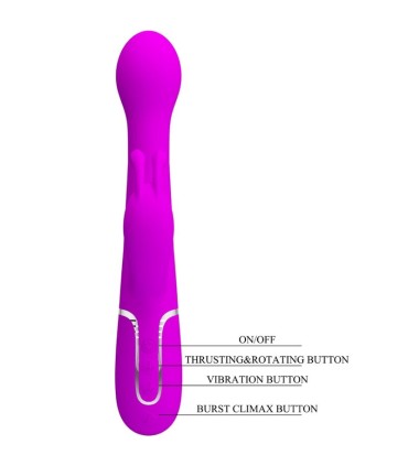 PRETTY LOVE DEJON VIBRADOR RABBIT 3 EN 1 MULTIFUNCION VIOLETA
