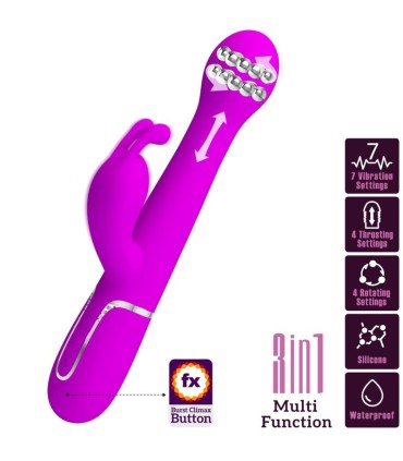 PRETTY LOVE DEJON VIBRADOR RABBIT 3 EN 1 MULTIFUNCION VIOLETA