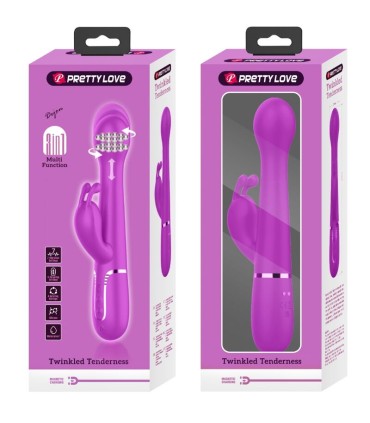 PRETTY LOVE DEJON VIBRADOR RABBIT 3 EN 1 MULTIFUNCION VIOLETA