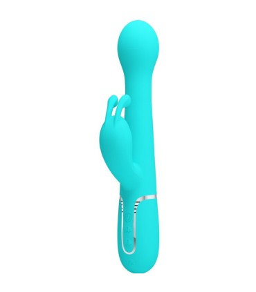PRETTY LOVE DEJON VIBRADOR RABBIT 3 EN 1 MULTIFUNCION VERDE AGUA