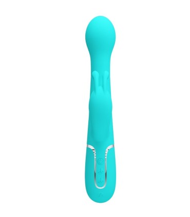 PRETTY LOVE DEJON VIBRADOR RABBIT 3 EN 1 MULTIFUNCION VERDE AGUA