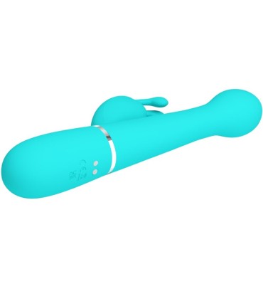 PRETTY LOVE DEJON VIBRADOR RABBIT 3 EN 1 MULTIFUNCION VERDE AGUA
