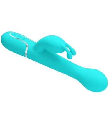PRETTY LOVE DEJON VIBRADOR RABBIT 3 EN 1 MULTIFUNCION VERDE AGUA